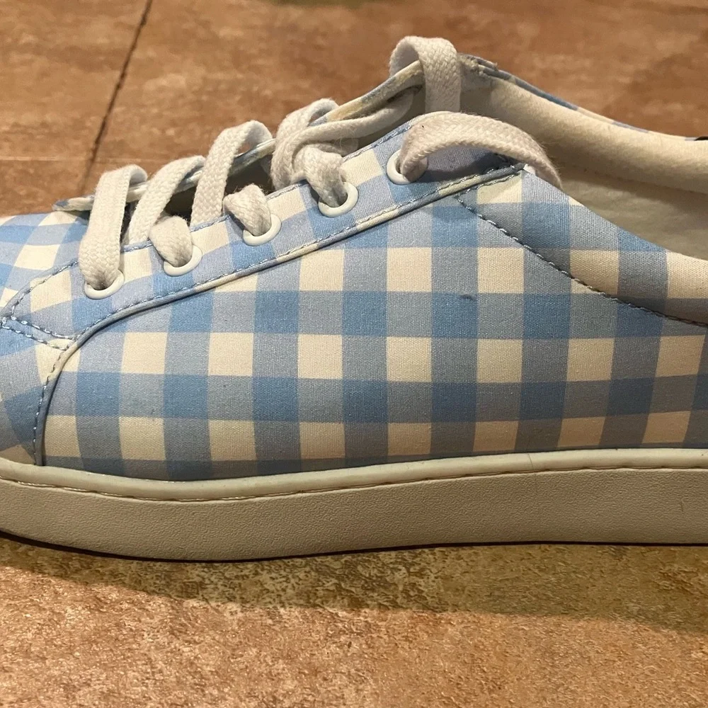 Draper James Blue and White Gingham Sneakers - Picture 12 of 15